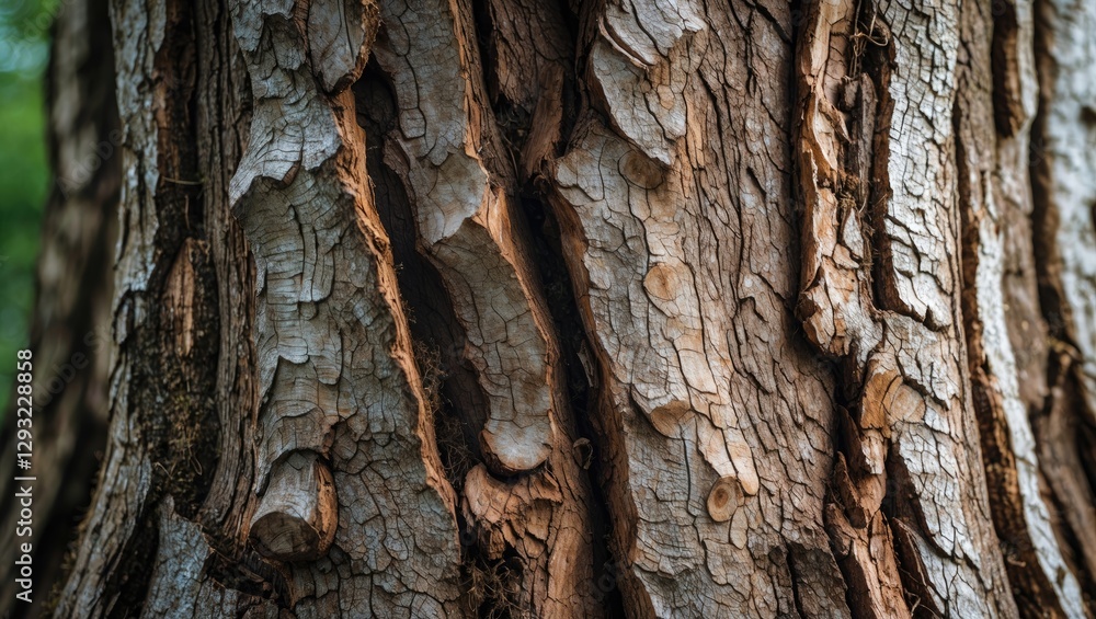 Aufkleber textured tree trunk showcasing intricate bark patterns and natural details in a rich earthy color pa