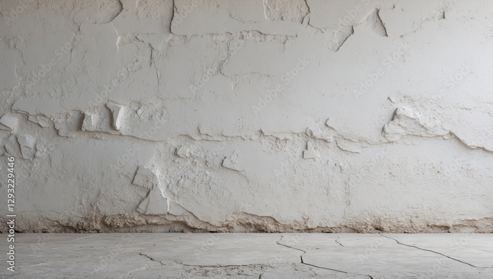 Canvas Prints textured white cement wall with cracks and peeling surface ideal for backgrounds and architectural d