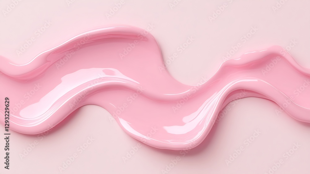 Poster soft wave of liquid pink paint on smooth surface creating artistic flow and textured visual appeal