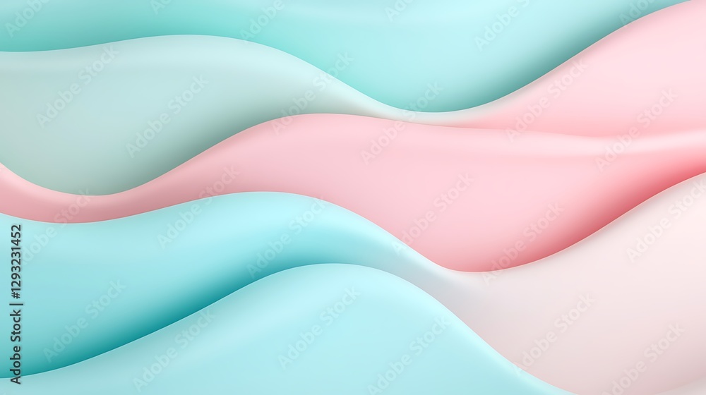 Poster soft waves of pastel colors creating a gentle abstract background for creative and relaxing designs