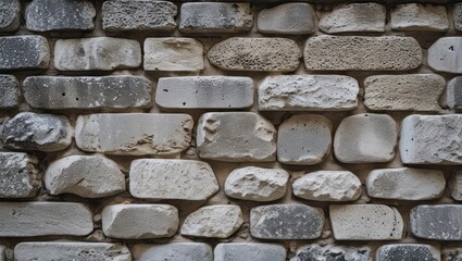 Weathered stone wall texture with ancient castle aesthetic perfect for backgrounds or architectural design elements.