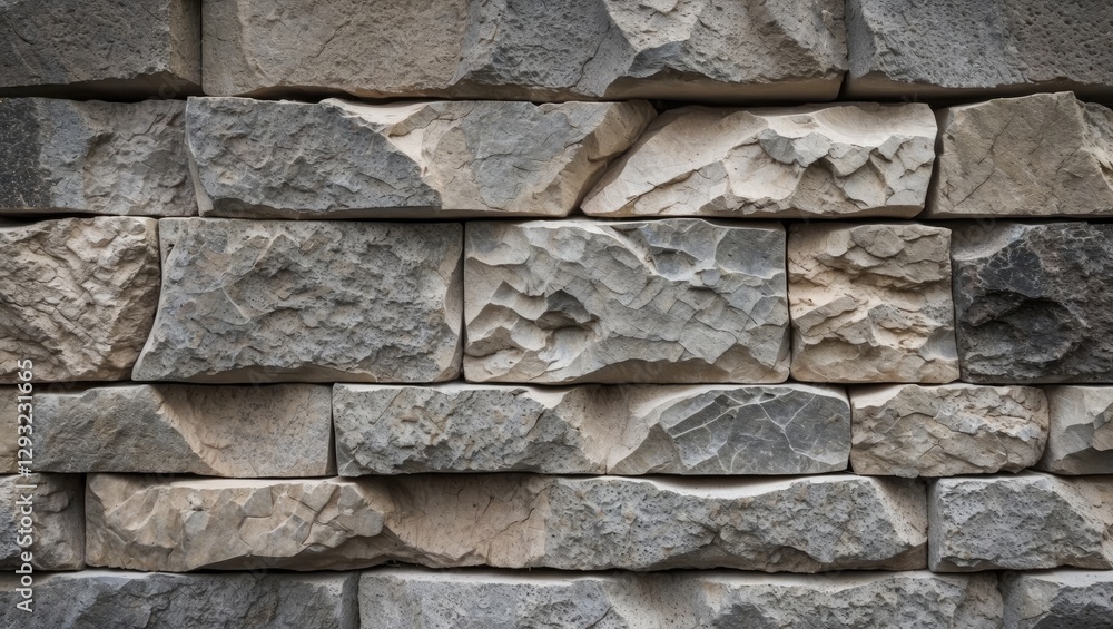 Poster natural stone wall texture with intricate patterns and varying colors suitable for architectural and