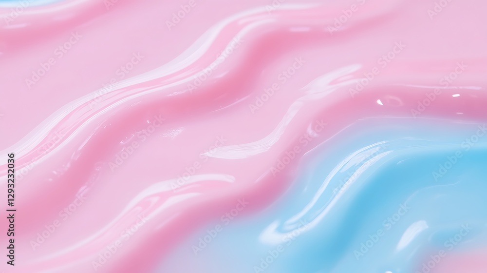 Poster soft waves of pastel colors on smooth surface creating a calm and serene visual experience