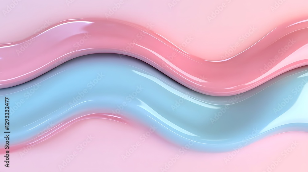 Poster soft waves of pink and blue color blends on smooth background for abstract design and creative proje