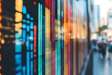 City street, vibrant data display