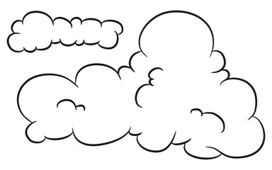 Abstract Unique Clouds Hand Drawing Illustration