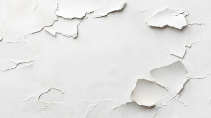 Textured Background of Flaking White Paint on Wall Surface