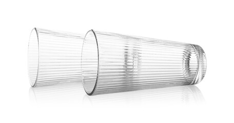 Two empty clean glasses isolated on white