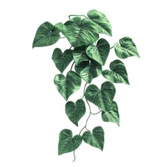 Hanging Heart-Leaf Vine on White Background