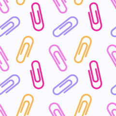 Seamless pattern for knowledge day. Paper clips. Background design