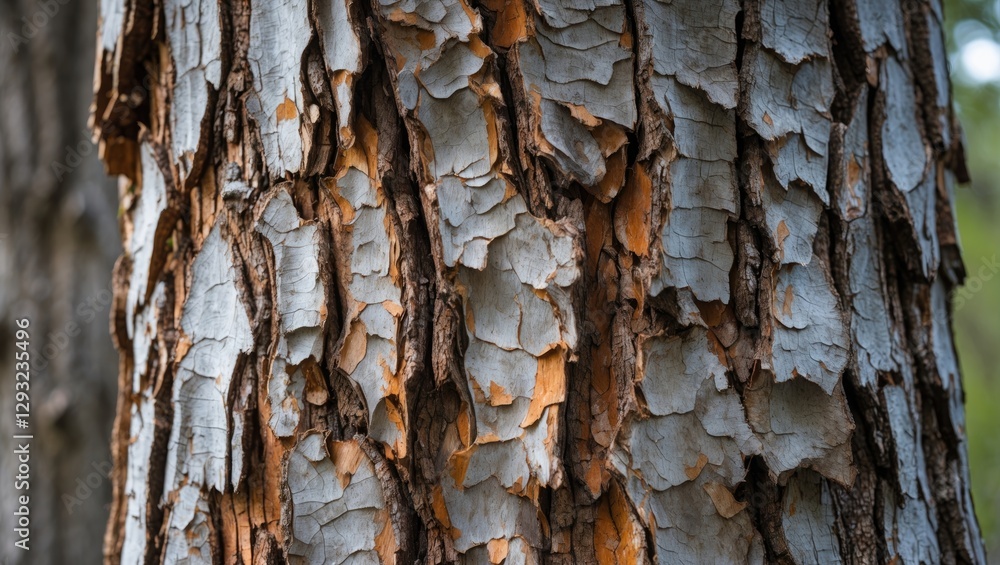 Poster textured tree bark surface for nature background and organic patterns in wood