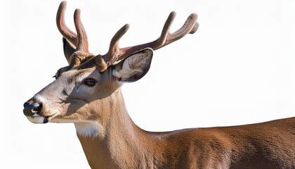 Striking WhiteTailed Deer Against a Transparent Background Graceful Wildlife Isolated in Wintery Serenity, Conveying Peace and Tranquility.