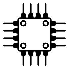 Micro chip icon isolated on white background