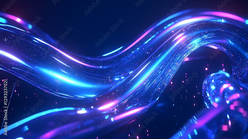 Aufkleber vibrant abstract fluid lines in neon colors creating a dynamic and mesmerizing background visual eff