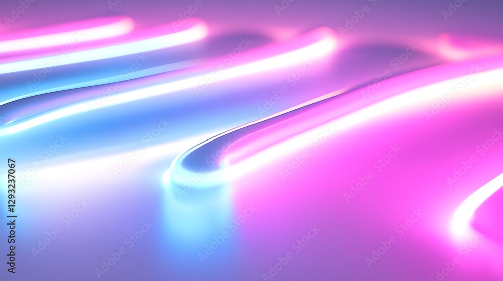 Poster vibrant abstract light waves in soft gradient colors creating a modern background design