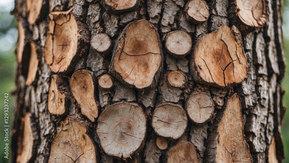 Poster tree bark texture with natural patterns and earthy tones ideal for background or overlay design with