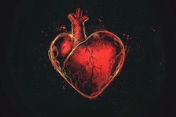 Glowing Heart Shape with Elegant Lines