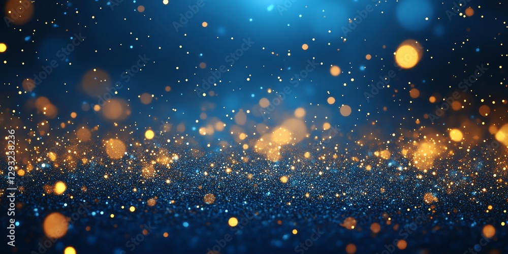 Aufkleber sparkling glittering light background with bokeh effect on blue gradient