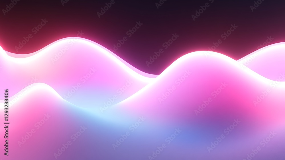Poster vibrant abstract waves with neon colors in gradient style for modern background design
