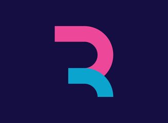 Letter R minimal logo icon design
