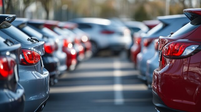 A lineup of vehicles for sale, showcasing simplicity and clarity in presentation.