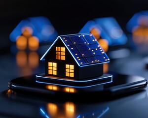 Innovative smart home model showcasing solar energy features and modern design.