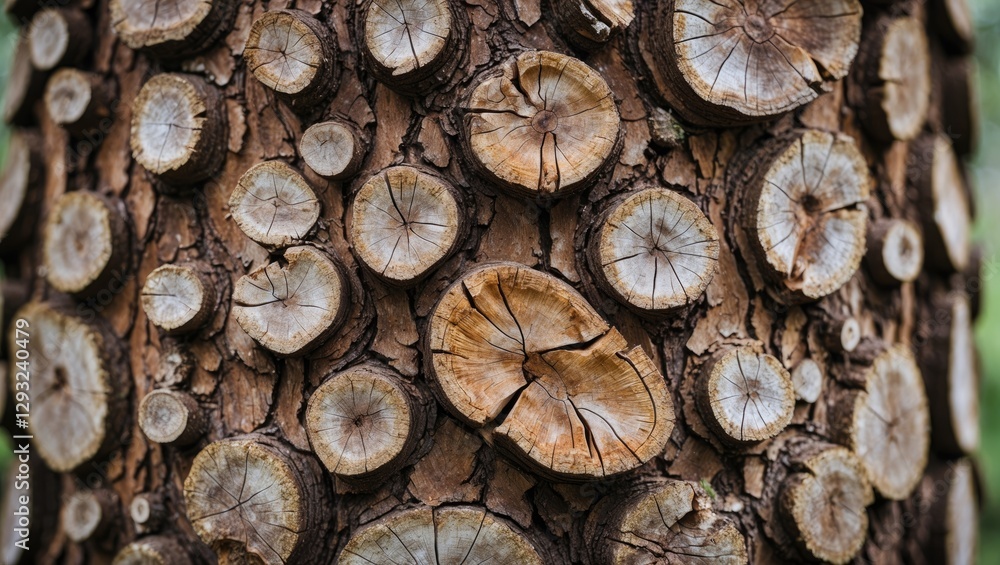Poster tree bark close-up with natural texture and patterns ideal for backgrounds or copy space in nature-t