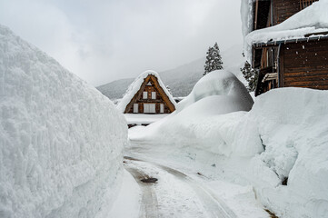 相倉合掌造り集落 雪景色
