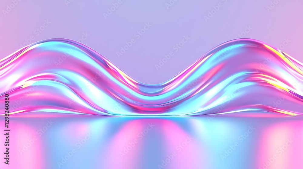 Poster vibrant waves of colorful light creating an abstract background with fluid motion visuals in soft pa