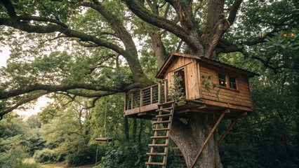 beautiful wooden tree house