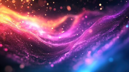 Obraz premium Colorful abstract particle wave background, ideal for digital art or design