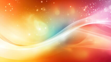 Abstract colorful wave background, glowing particles, festive design, website banner