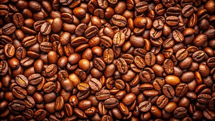 Fototapeta premium Panoramic Coffee Beans Background with Copy Space for Text and Branding