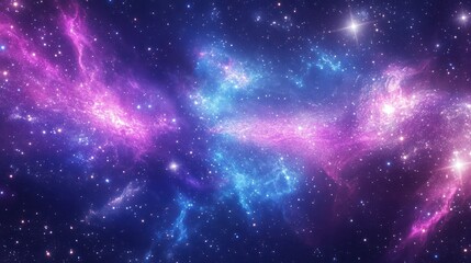 Obraz premium Cosmic Nebula Pink and Blue Galactic Clouds