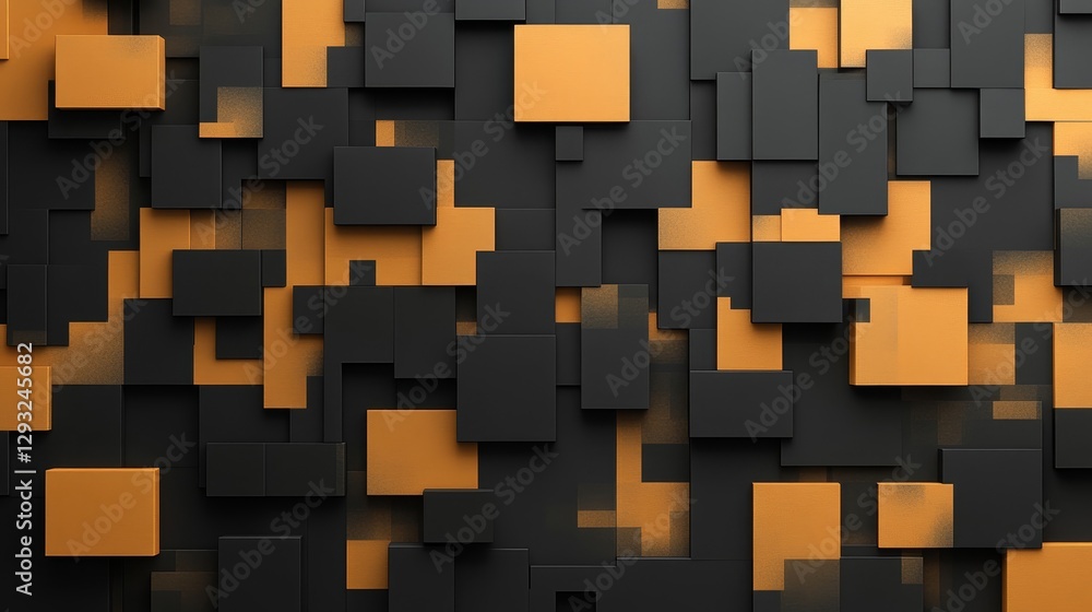Poster abstract orange and black geometric pattern for dynamic design