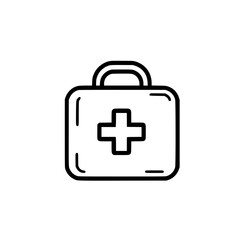 Obraz premium First Aid Kit Icon Symbolizing Emergency Medical Care and Healthcare Assistance