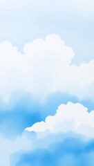 watercolor blue sky with clouds mobile phone background 9:16