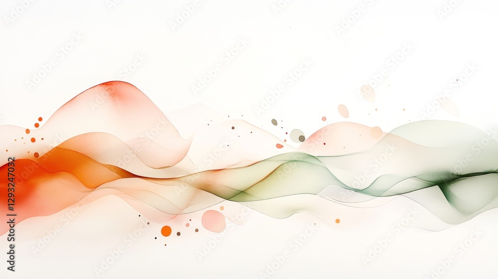 Poster abstract flow of colorful waves and shapes on a white background