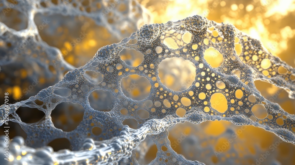 Aufkleber abstract close-up of captivating bubbling foam with glowing background in soft focus for artistic de