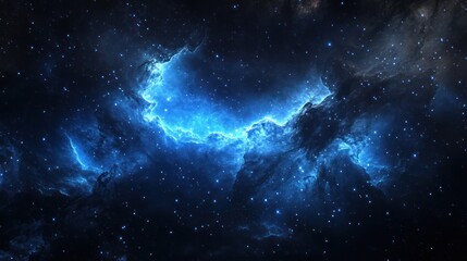 Fototapeta premium Blue Nebula Cosmic Space Background, Wallpaper