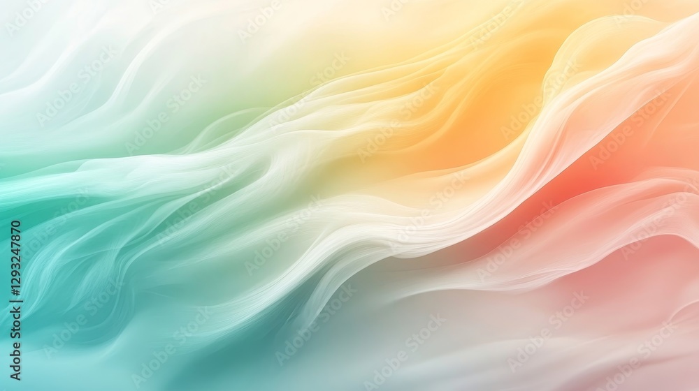 Aufkleber soft colorful waves mixing in a gentle abstract background
