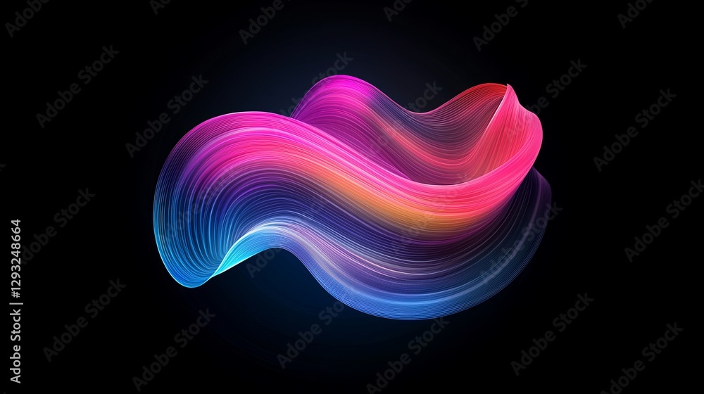 Aufkleber vibrant abstract wave design with colorful flowing lines and curves