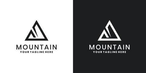 Mountain peak logo, abstract mountain logo design