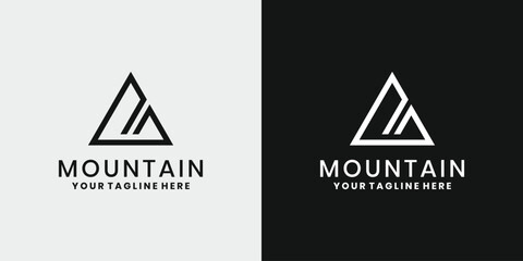 Mountain peak logo, abstract mountain logo design
