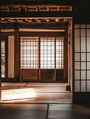 Wooden Interior Of Japanese Home Style Architecture Example