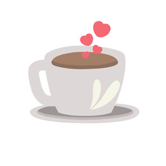 cup of coffee latte with hearts