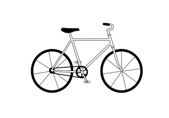 Fototapeta premium Isolated Bicycle Illustration, Simple Black and White Line Art