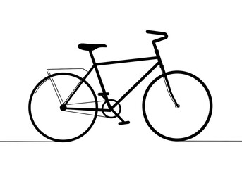 Minimalist Bicycle Illustration on White Background Perfect for Transportation Designs