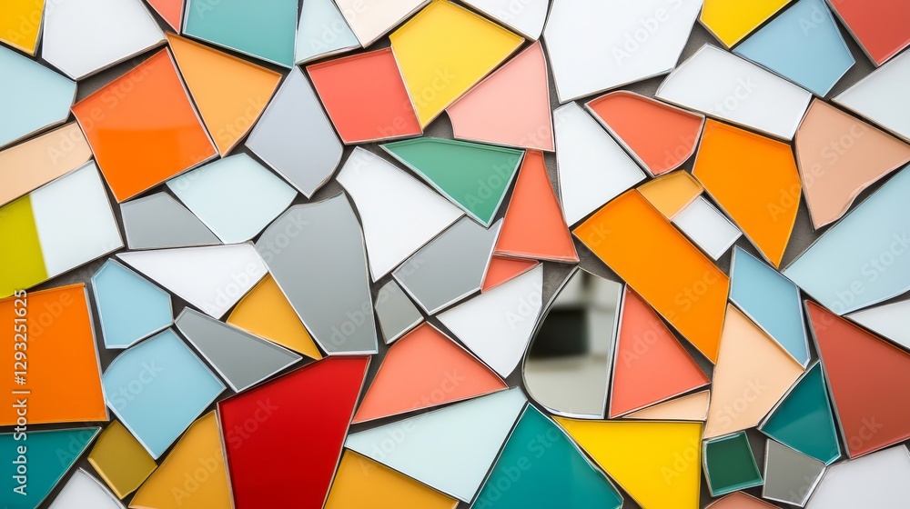 Poster colorful mosaic tiles in abstract pattern for modern design projects