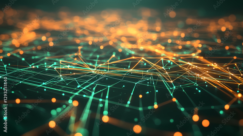 Poster network of interconnected lines and nodes
